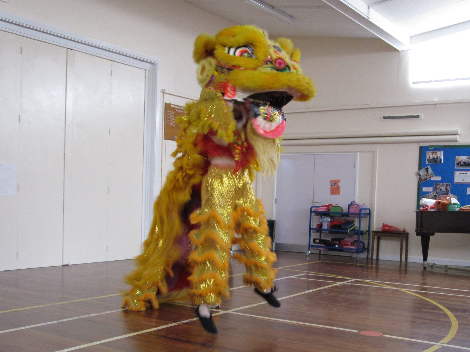 Yellow lion dance