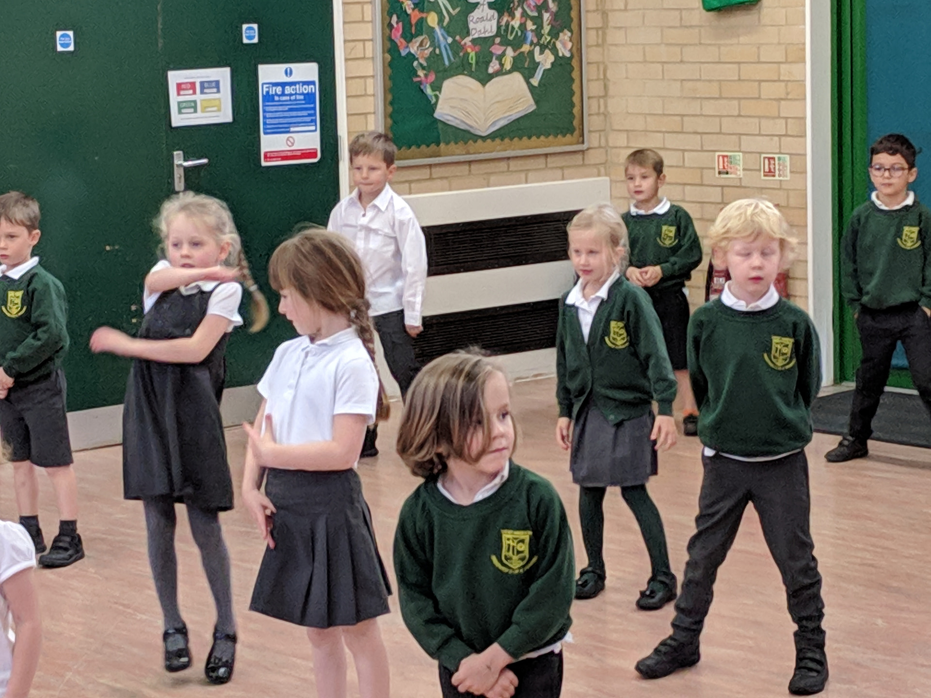 Children dancing in school